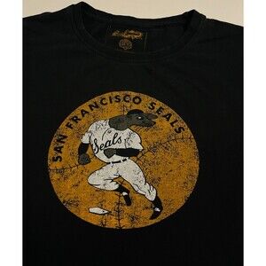 VINTAGE San Francisco Seals T-Shirt Men’s Size 2XL PCL MiLB Red Jacket Black